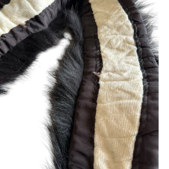 Vintage Fur Collar Neckline Black - Picture 6 of 7